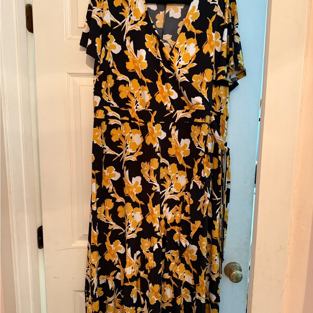 Lane Bryant Gold Yellow Flutter Sleeve Sundress